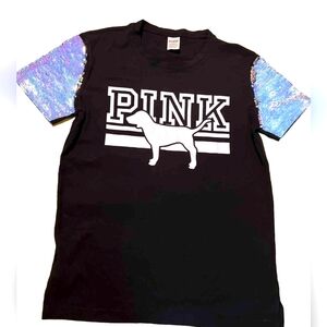 RARE! HTF Victoria's Secret Pink Black Flip Sequin Mermaid Short S-M